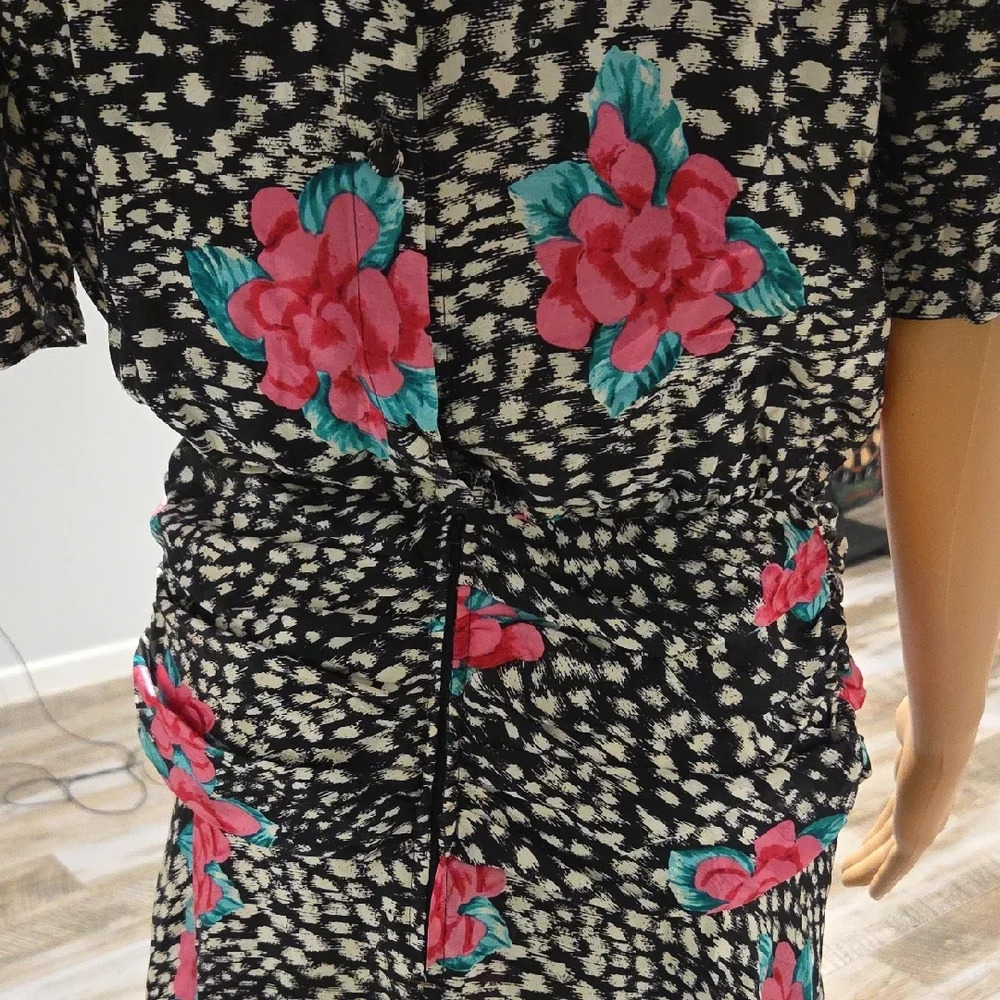 Maggy London Black and Pink Floral Dress - Picture 5 of 8
